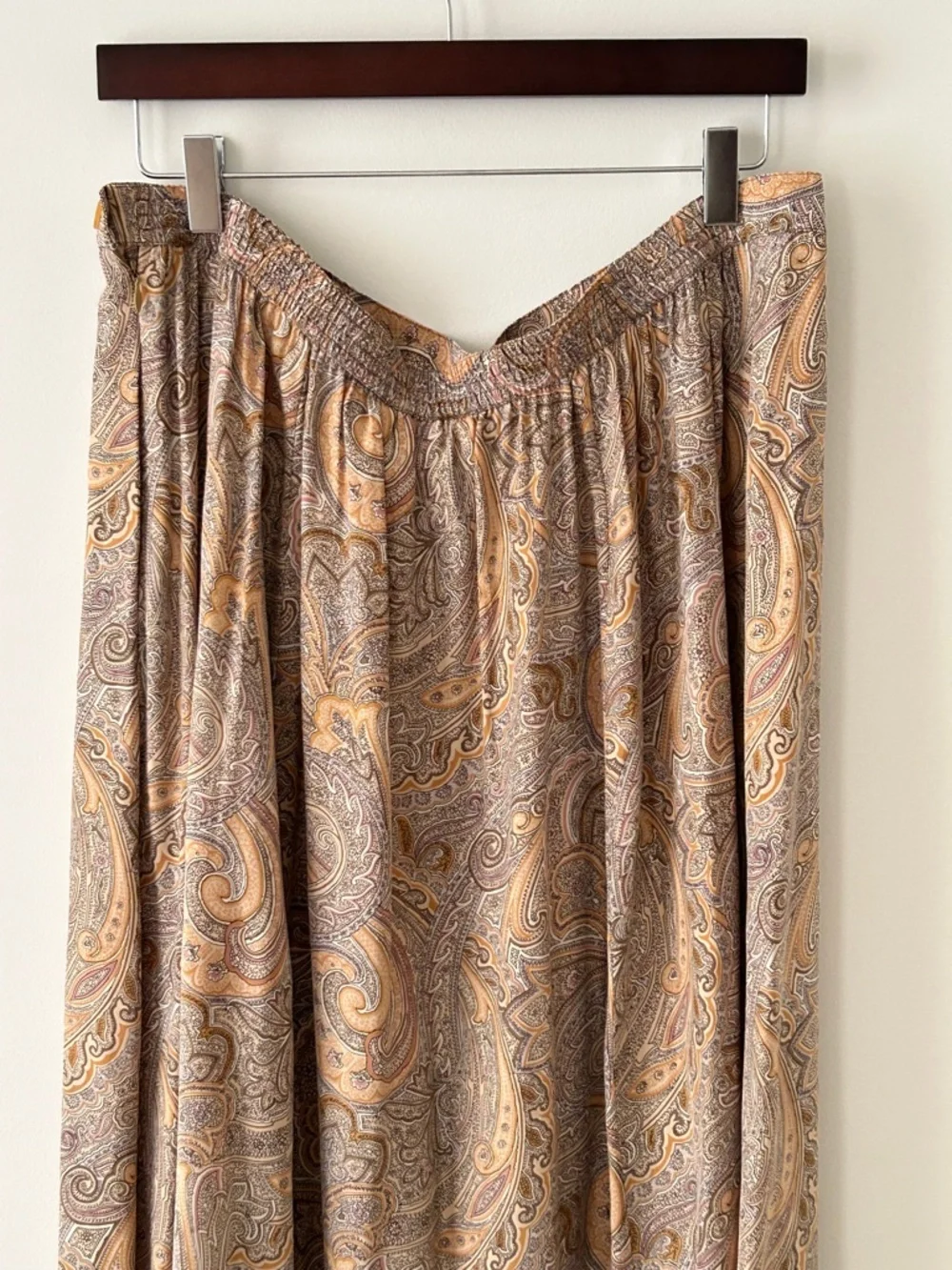Elisabeth Liz Claiborne 100% Silk Paisley Maxi Skirt